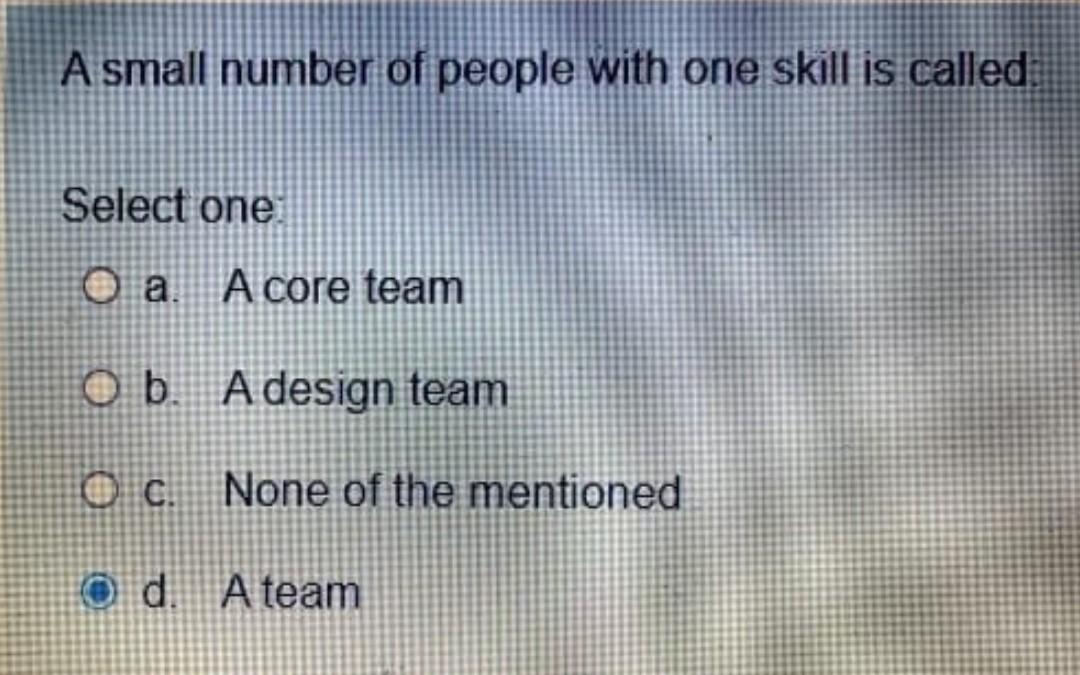 A small number of people with one skill is called