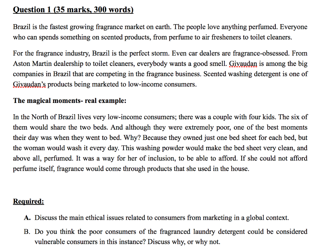 Question 1 (35 marks, 300 words) Brazil is the