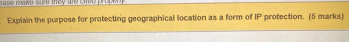 1. Explain the purpose for protecting