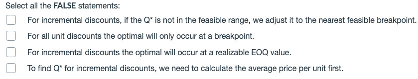 Selce all false statements. Upvotes will be given