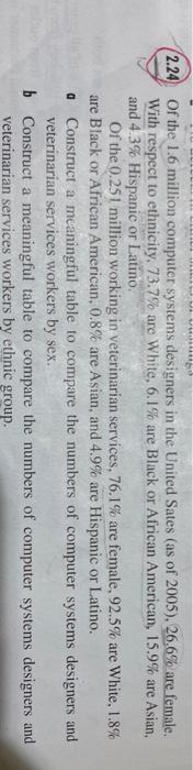 Ho 2.19) As discussed in Exercise 2.11. in a