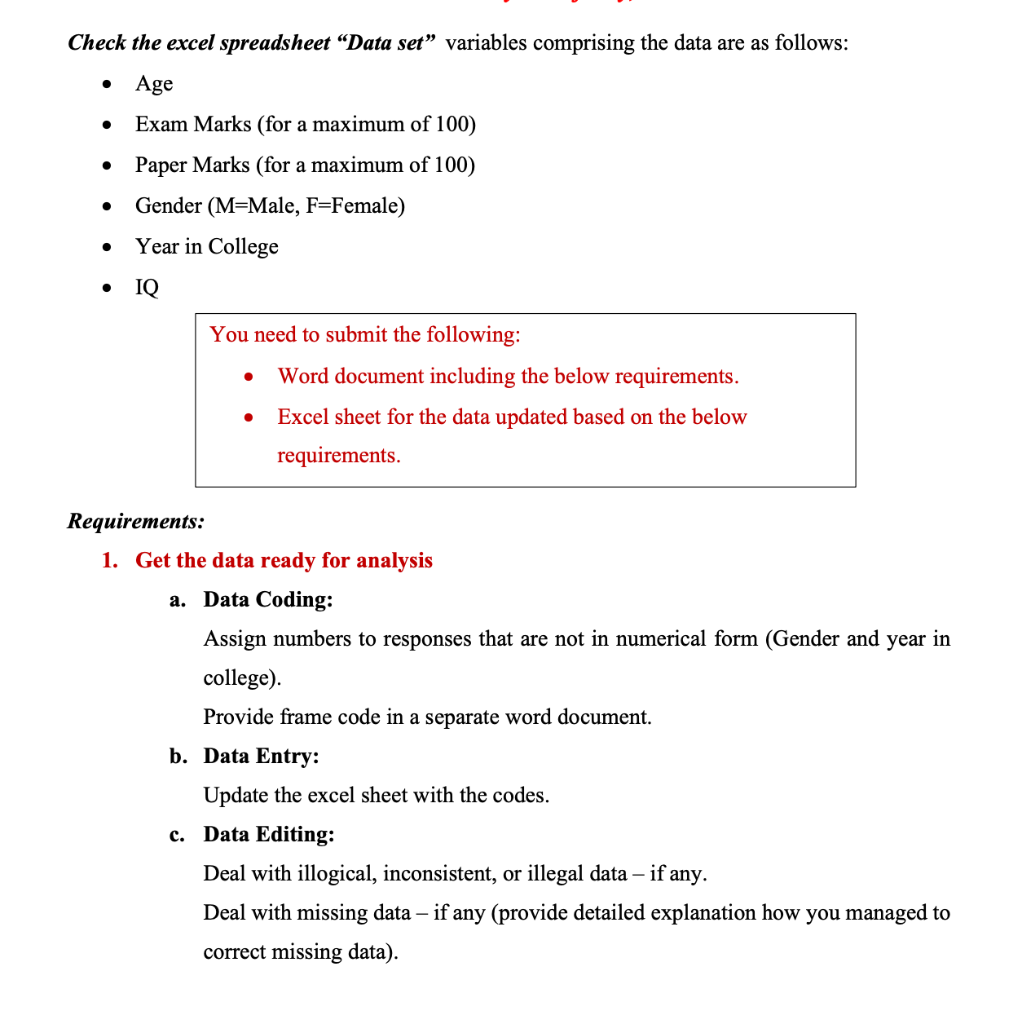 Data Analysis project with data sets Check the