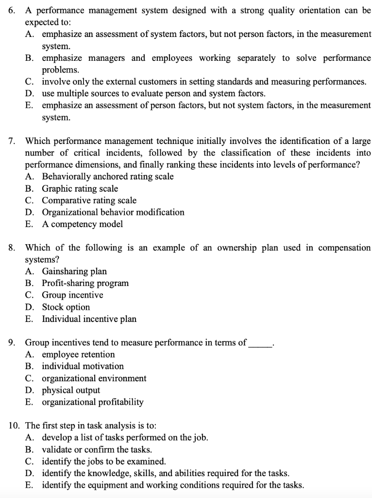 6. A performance management system designed with