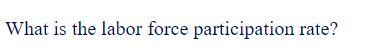 What is the labor force participation rate