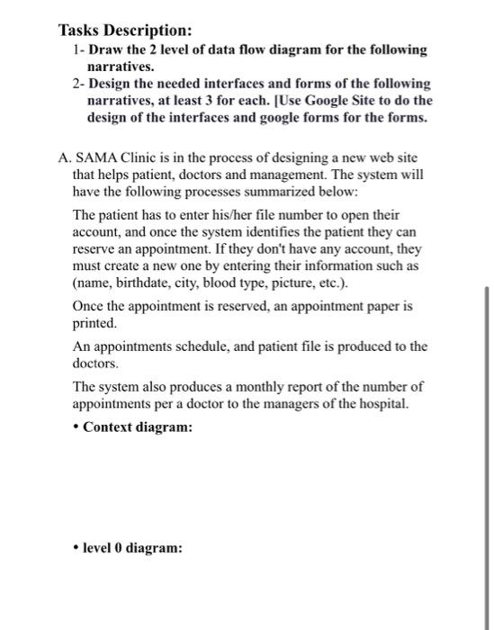 Tasks Description: 1- Draw the 2 level of data