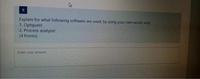 9 Explain for what following software are used by