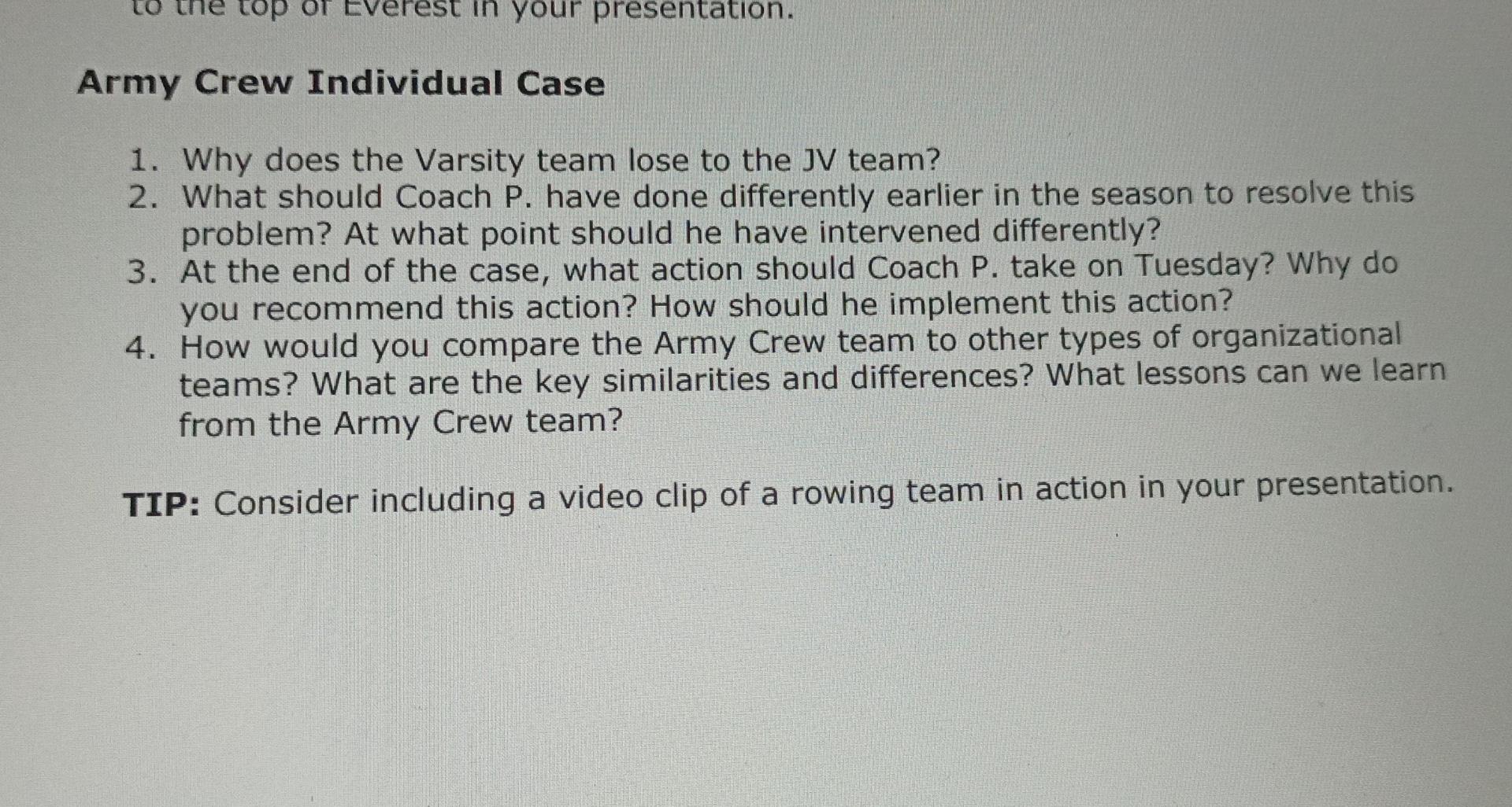 TO top your presentation. Army Crew Individual