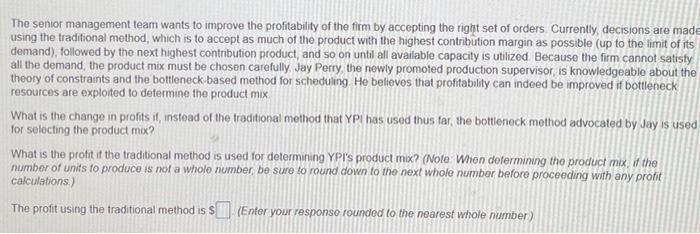 Find the profit using traditional and