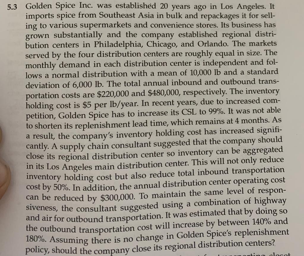 5.3 Golden Spice Inc. was established 20 years