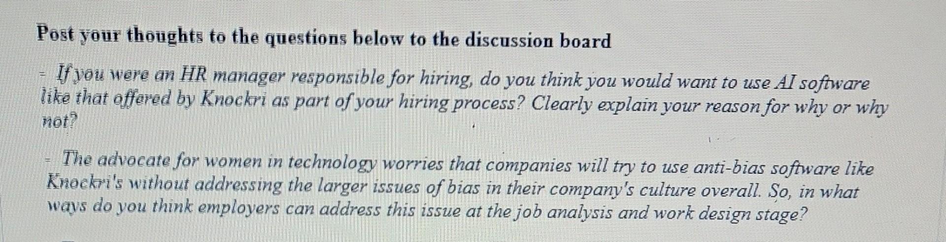 Human Resources course Please DO NOT copy paste