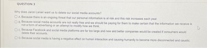 QUESTION 2 According to the information relayed