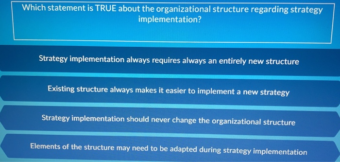 Which statement is TRUE about the organizational