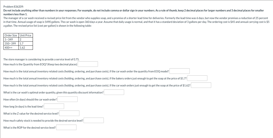 Problem 836209 Do not include anything other than