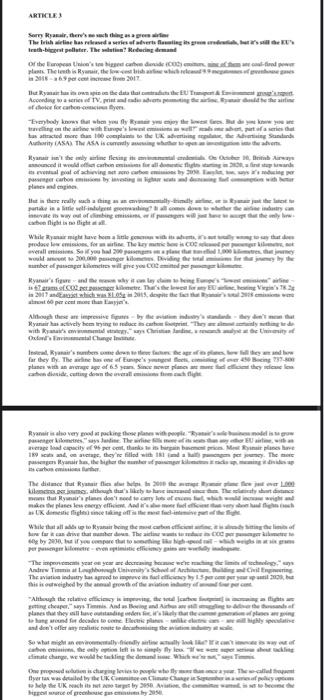 using the articles below, please answer the