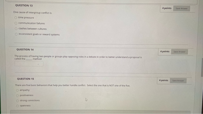 how to answer these QUESTION 13 4 points Save