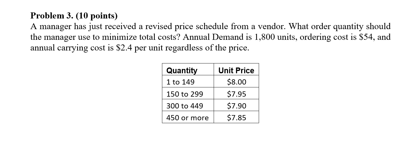 please include the formulas. Please include your