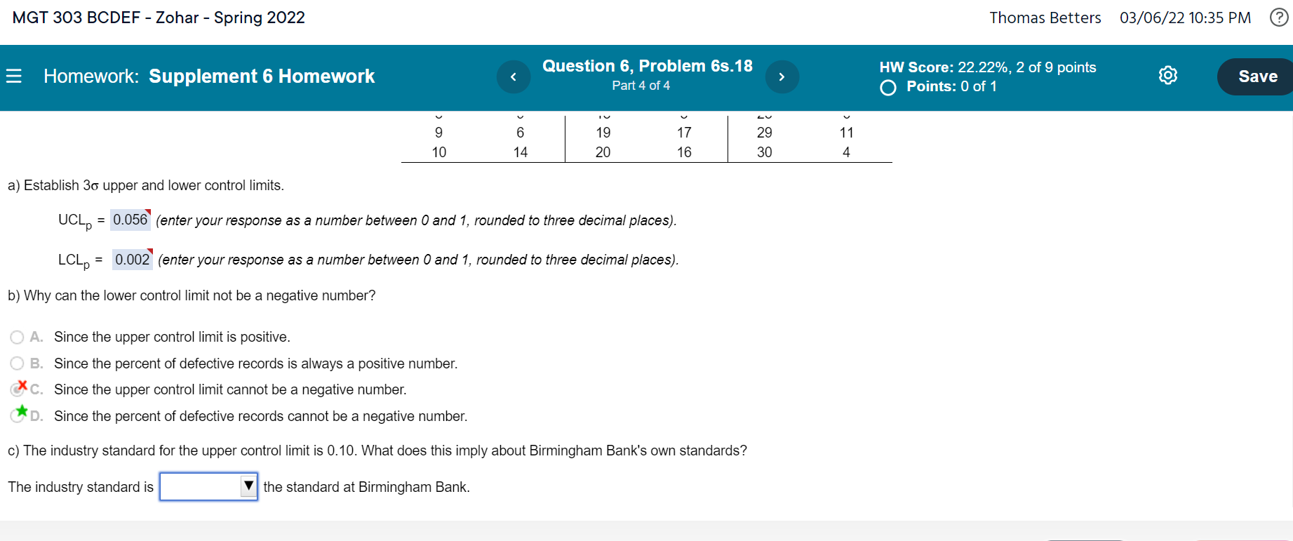 MGT 303 BCDEF - Zohar - Spring 2022 - Thomas