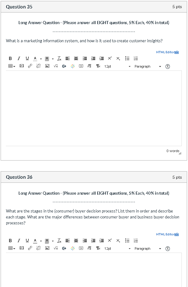 Question 35 5 pts Long Answer Question - (Please