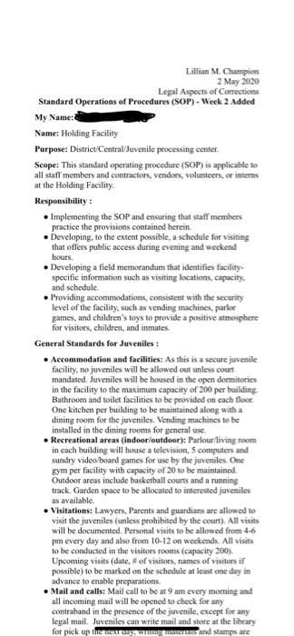 Creating a Standard Operation of Procedures (SOP)