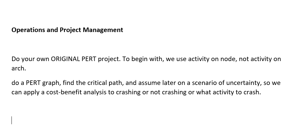Operations and Project Management Do your own