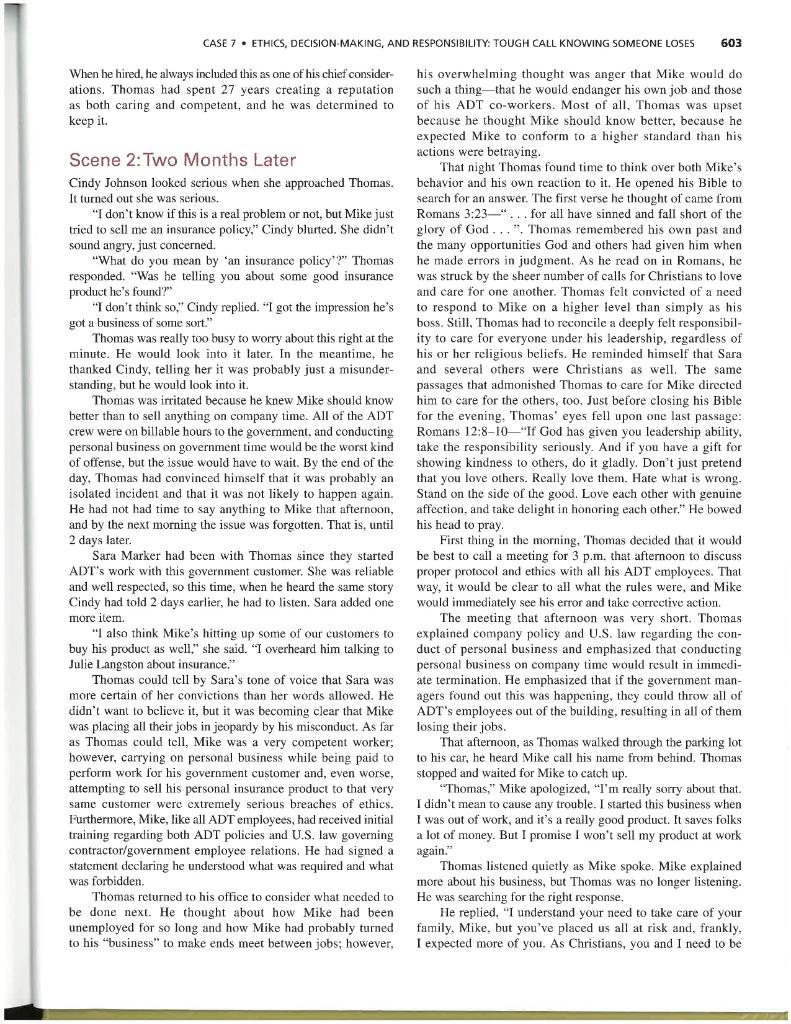 Students are to read the attached case study