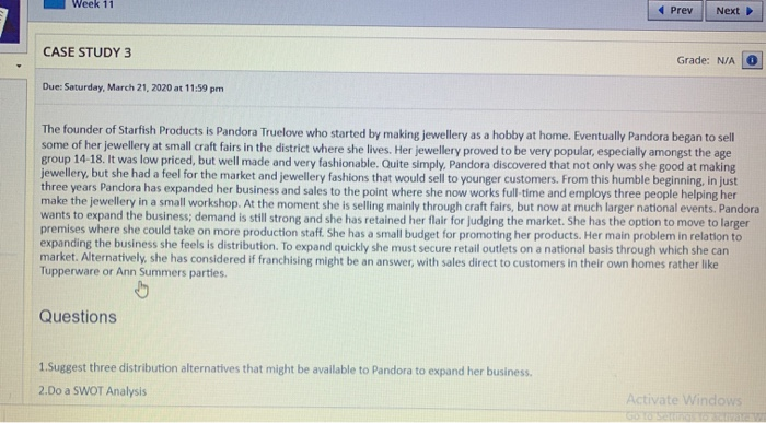 Week 11 < Prev Next CASE STUDY 3 Grade: NA O Due: