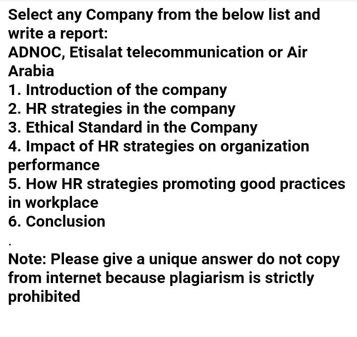 I need a unique answer please give in detail