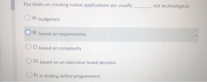 The limits on creating native applications are