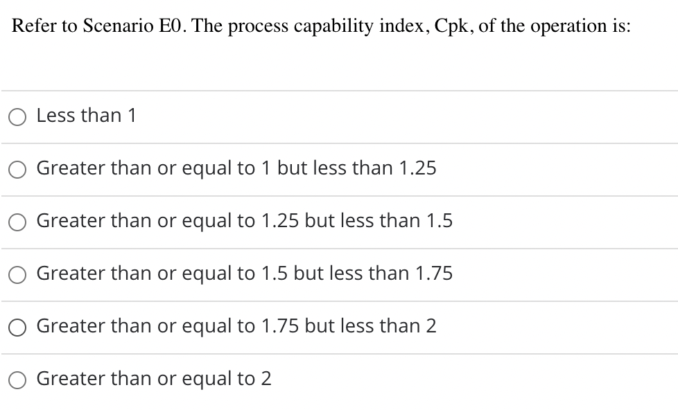 Scenario EO. A woodcutting operation has a target
