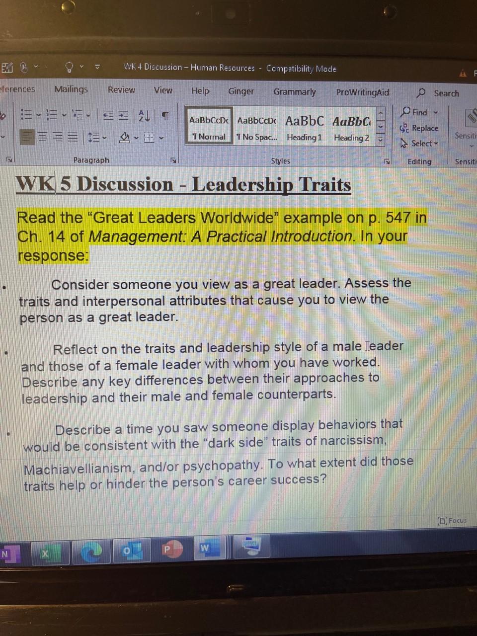 WK 4 Discussion - Human Resources - Compatibility