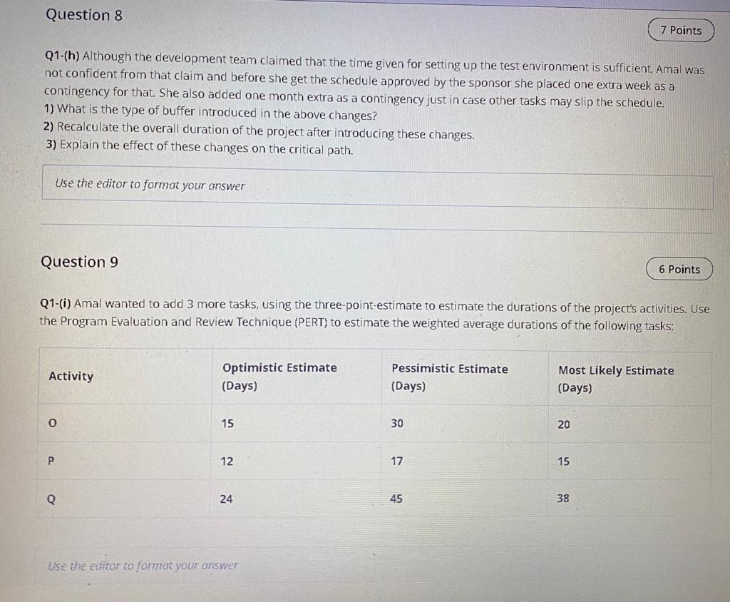 Question 8 7 Points Q1-(h) Although the