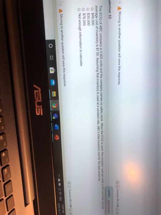 > Moving to another question will save this