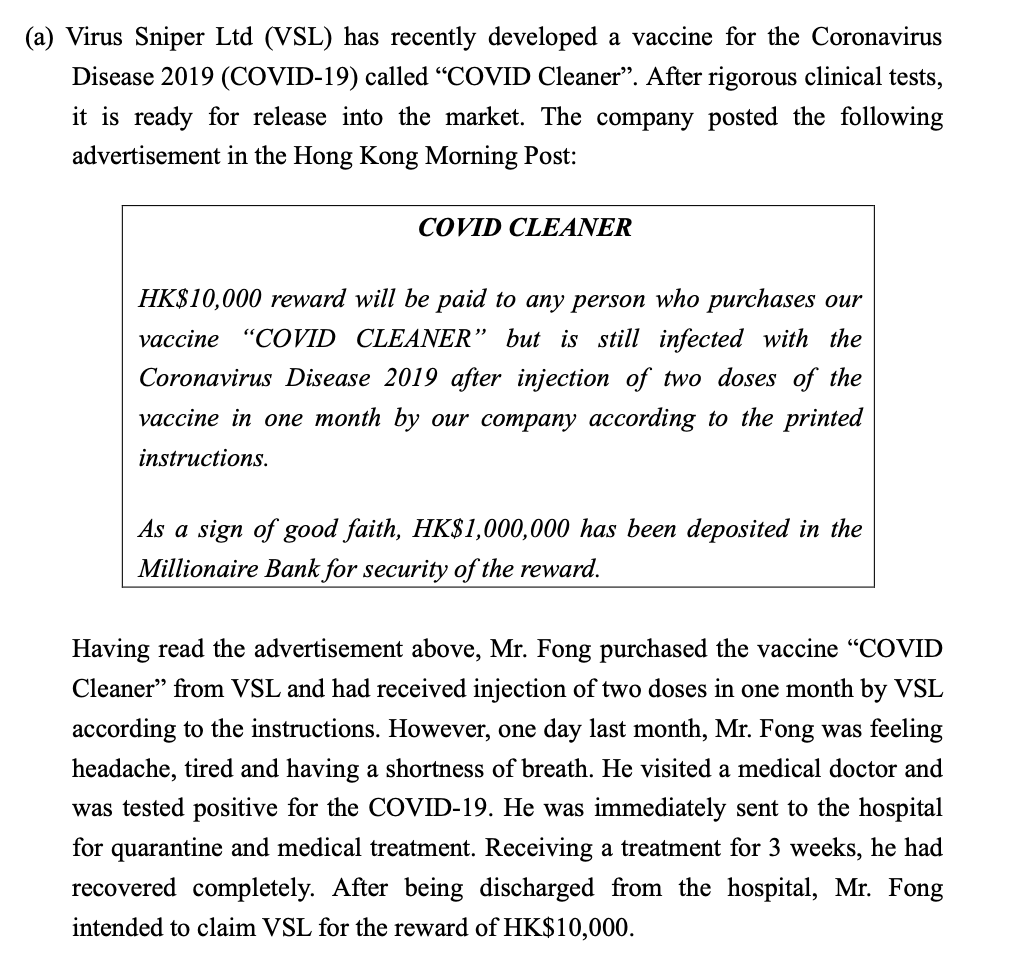 Required: (i) Explain whether the advertisement