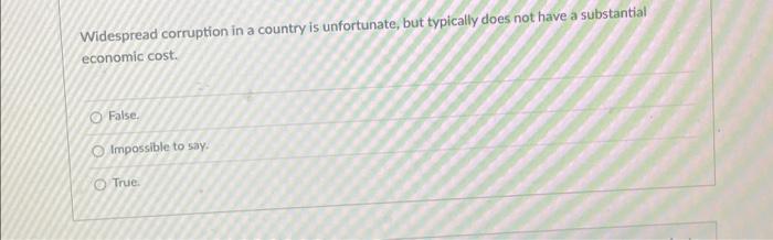 Widespread corruption in a country is