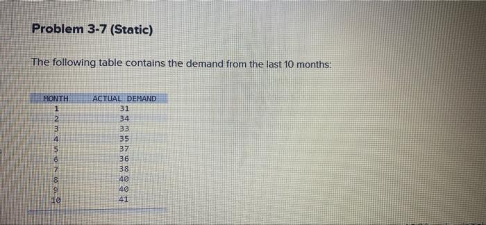 Please assist with part C-1 Problem 3-7 (Static)