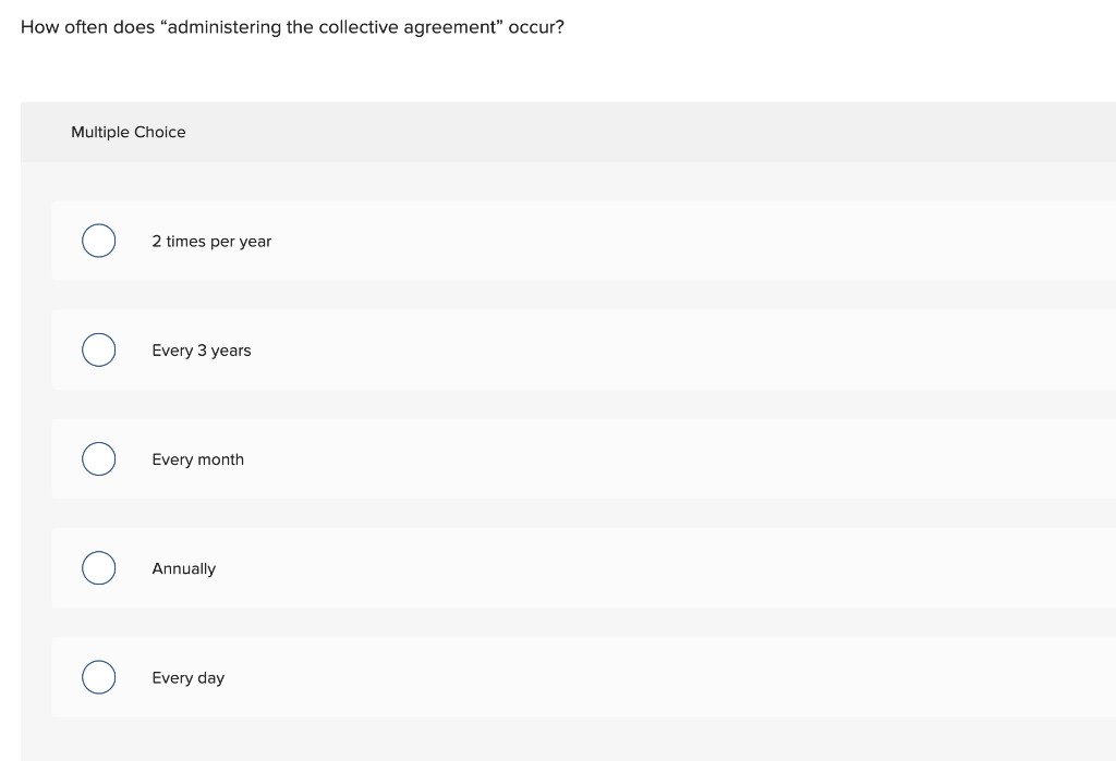 How often does administering the collective