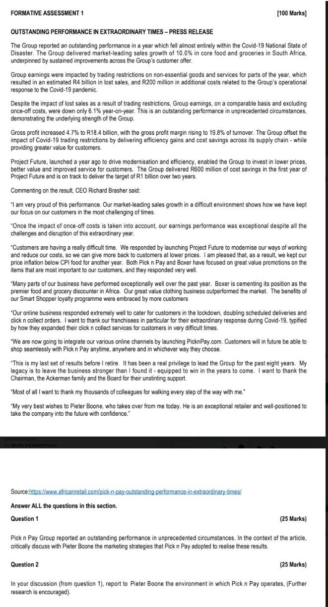 Please help with question 1 FORMATIVE ASSESSMENT