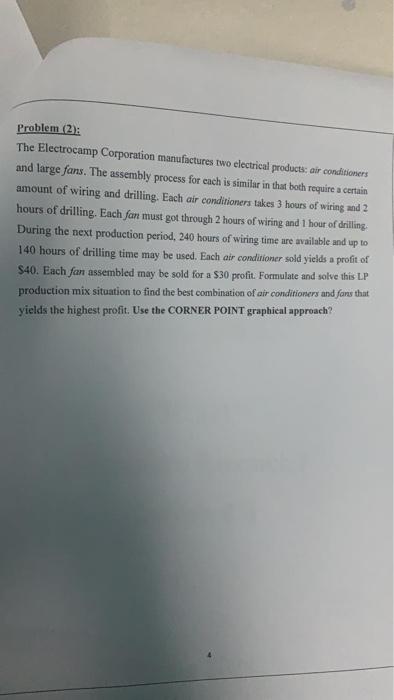 Problem (D: Personal Mini Warehouse is planning