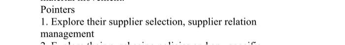 in a supermarket Pointers 1. Explore their