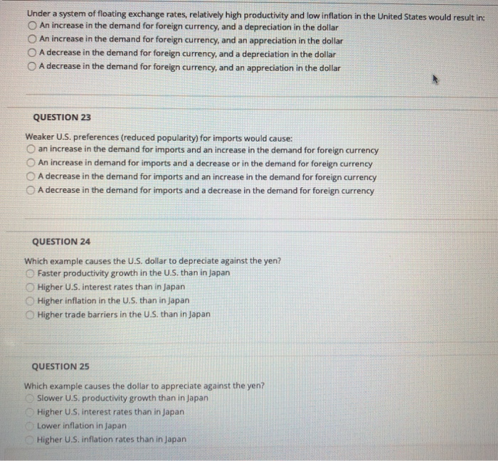 Under a system of floating exchange rates,