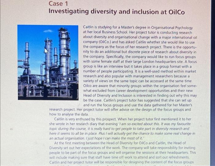 case study questions; 1 How does Caitlin's