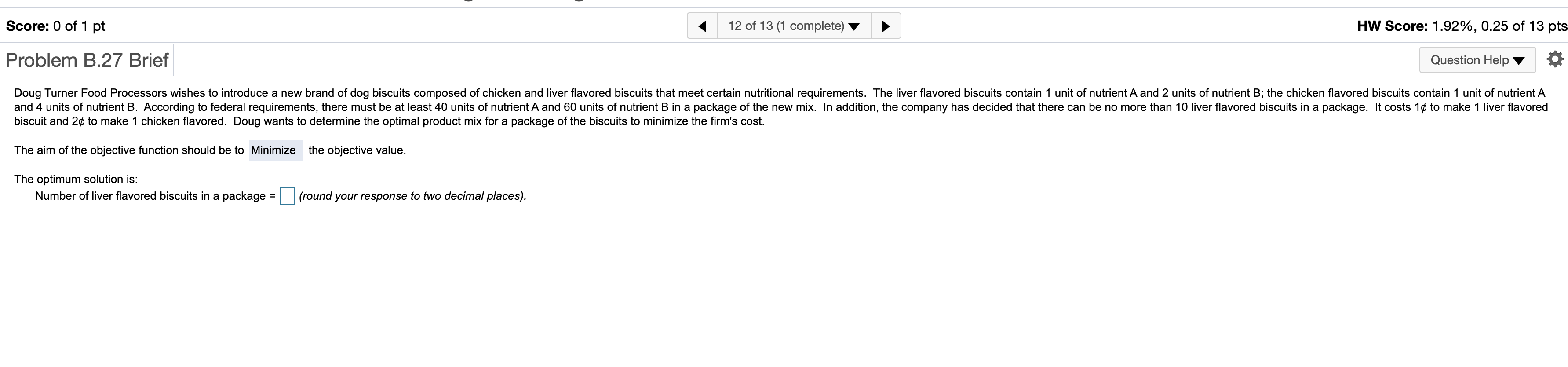 Homework: Homework 3: Linear Programming Save