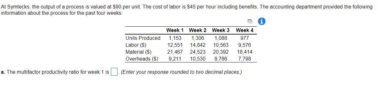 NEEDING RATIOS FOR ALL FOUR WEEKS, PLEASE EXPLAIN