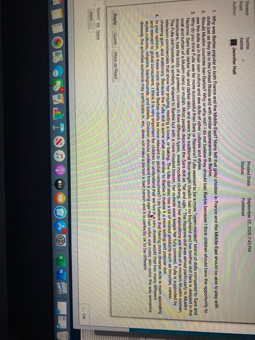 reply to this or give your opinion Thread: Post