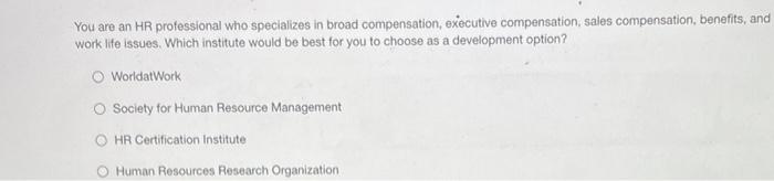 You are an HR professional who specializes in