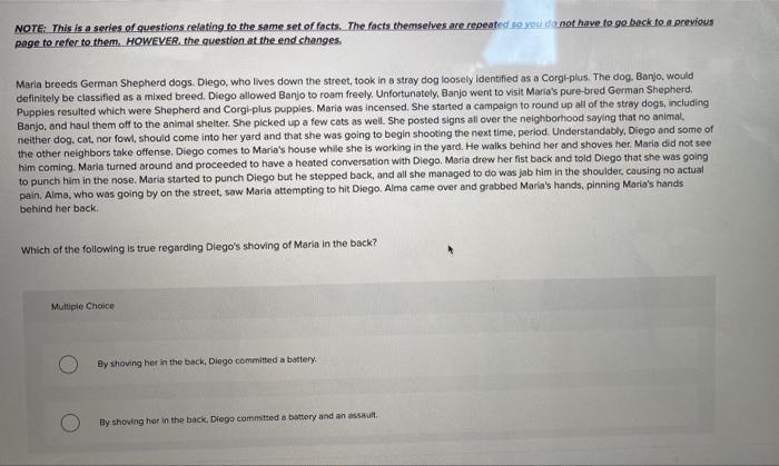 NOTE: This is a series of questions relating to