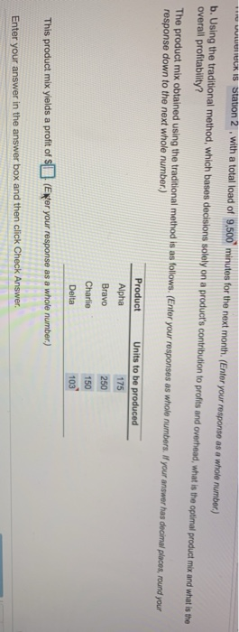 product mix yields Question Help Cooper River