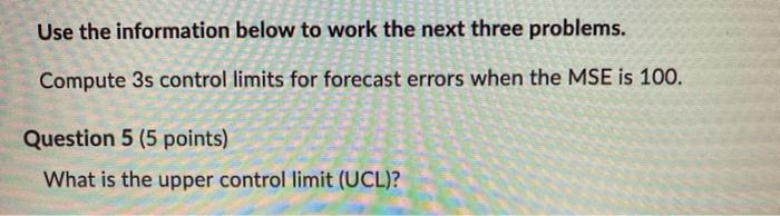 Use the information below to work the next three