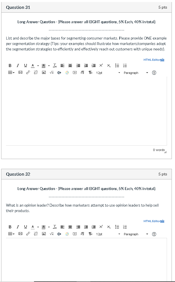 Question 31 5 pts Long Answer Question - (Please