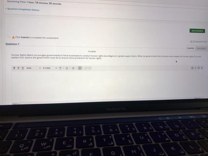 Remaining Time: 1 hour, 14 minutes, 55 seconds